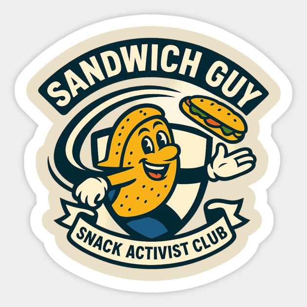 Sandwich Guy – Mascot Crest Emblem Sticker by ArtistTee ⭐⭐⭐⭐⭐